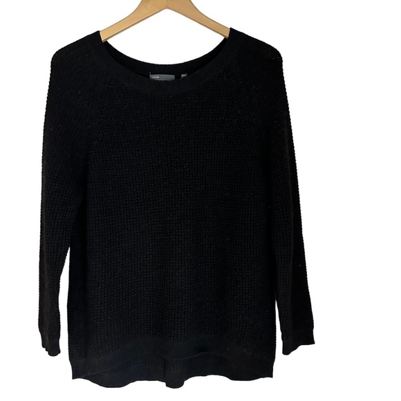 Vince Womens Black Wool Blend Knit Crewneck Long Sleeve Sweater Size XS - Picture 3 of 11